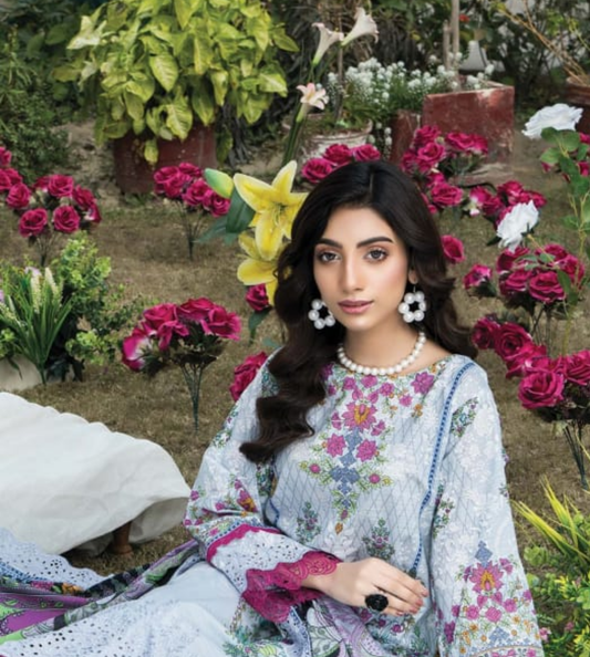 Elegant Unstitched 3-piece Lawn Branded Suit Collection (Rangrani)